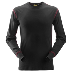 Snickers 9461 Long Sleeve Crew Neck Shirt Black Small 
