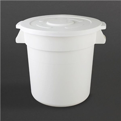 Vogue Polypropylene Round Container Bin White 76Ltr
