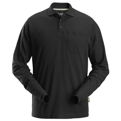 Snickers 2608 Long Sleeve Pique Shirt Black 2XL