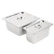 Vogue Stainless Steel Gastronorm Tray Set 1/3 and 2/3 with Lids