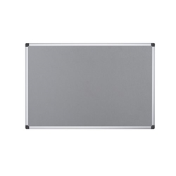 Bi-Office Fire Retardant Notice Board; Grey Felt Surface; Aluminium Frame; 1800x1200mm