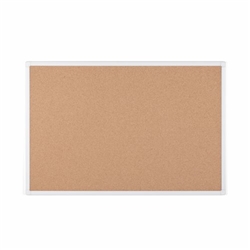 Bi-Office Maya Antimicrobial Cork Notice Board; White Aluminium Frame; 1800x1200mm