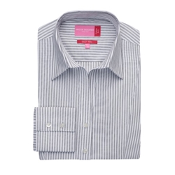 Brook Taverner Perano Long Sleeve Blouse White/Grey Stripe UK 08 Regular 2215A