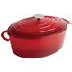 Vogue Red Oval Casserole Dish 5Ltr