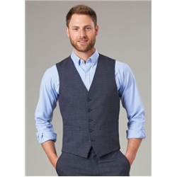 Brook Taverner Emilio Waistcoat Navy Check XL 1726A