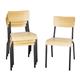 Bolero Cantina Side Chairs with Wooden Seat & Backrest Metallic Grey (4 Pack)