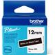 Brother 12mm White on Black Tape- BTAG335