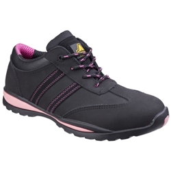 Amblers Safety FS47 S1P SRC Safety Trainers Black/Pink [Size UK 6/ EU 39]