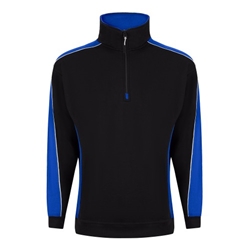 Orn 1288 Avocet 1/4 Zip Sweatshirt Black/Royal Blue Small