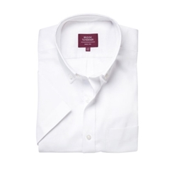Brook Taverner Tucson Short Sleeve Classic Oxford Shirt White 15.5 Collar 4051A