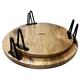 Olympia Round Display Stand Mango Wood with Metal Legs 300x80mm