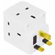 Status 3 Way Fused Plug Adapter White - PACK (8)