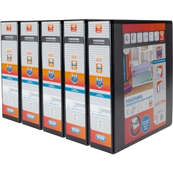 Elba A4 Panorama Presentation Lever Arch File 90 mm BLACK (Pack 5)