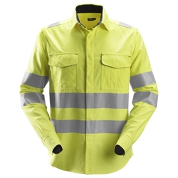 Snickers 8562 Protecwork Long Sleeve Shirt High Visibility Class 3 Yellow Small