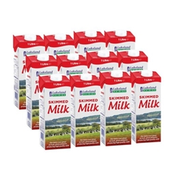 Lakeland Skimmed (Red) Milk 12 x 1 Litre