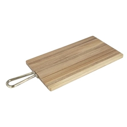 Olympia Rectangular Paddle Board Acacia Wood Metal Handles 615x260x20mm