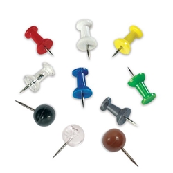 Bi-Office Push Pins; Assorted Colours; Pack of 200