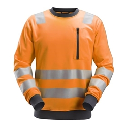 Snickers 8037 High Visibility Class 2/3 Sweatshirt Orange XL