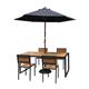 Bolero Steel & Acacia Side Chairs (Pack of 4)