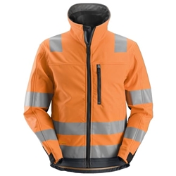 Snickers 1230 Allroundwork High Visibility Softshell Jacket Class 3 Orange/Steel Grey Large [Regular]