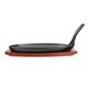 Olympia Cast Iron Oval Sizzler with Wooden Stand 28cm