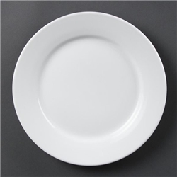 Olympia Whiteware Wide Rimmed Plates 250mm (12 Pack)