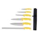 Vogue Yellow Handle 6-Piece Knife Set with Wallet