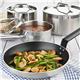 Nisbets Essentials Cook Like A Pro Stainless Steel & Aluminium 4-Piece Saucepan & Frying Pan Set