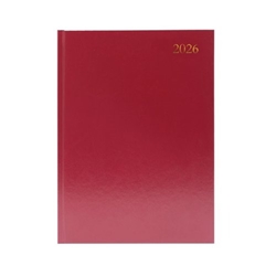 5 Star Desk Diary 2 Day Per Page A4 Burgundy 2026 KFA42BG26