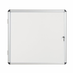 Bi-Office Earth Enclore Magnetic Display Case; Lacquered Steel Surface; Lockable Acrylic Door; Aluminium Frame; 720x674mm - 6x A4