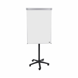 Bi-Office Classic Mobile Magnetic Flipchart Easel; Dry-Wipe Lacquered Steel Surface; Black And Grey Aluminium Frame; 700x1000mm