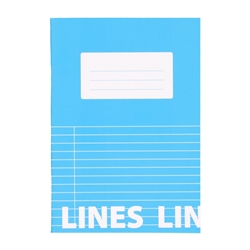 A5 Tough Cover Exercise Books 80 Page, 8mm Ruled With Margin, Light Blue - Pack of 50