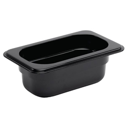 Vogue Polycarbonate 1/9 Gastronorm Container 65mm Black