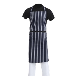 Whites Butchers Stripe Bib Apron Blue/White XL