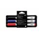 Bi-Office Magnetic Pen Holder With Eraser And 3 Drywipe Markers; Black; Blue; Red