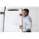 Bi-Office Design Mobile Magnetic Flipchart Easel; Dry-Wipe Lacquered Steel Surface; Aluminium And Black Plastic Frame; 700x1000mm
