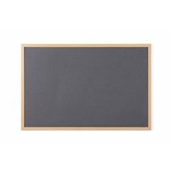 Bi-Office Earth Grey Felt Notice Board; Executive Oak MDF Frame; 180x120cm