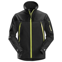 Snickers 1940 Flexiwork Soft Shell Stretch Jacket Black/Yellow Medium