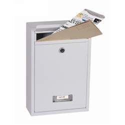Phoenix Letra Front Loading Letter Box MB0116KW in White with Key Lock