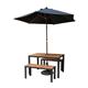 Bolero Rectangular Steel and Acacia Benches 1000mm (2 pack)