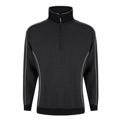 Orn 1240 Crane 1/4 Zip Sweatshirt Charcoal Melange/Black XL 
