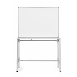 Bi-Office Industrial Desk; Magnetic Whiteboard; 120x90cm (Board Size); Dry-Wipe Lacquered Steel Surface; Aluminium Structure
