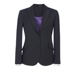 Brook Taverner Sophisticated Novara Ladies Tailored Fit Jacket Charcoal Pinstripe UK 12 Short 2222F