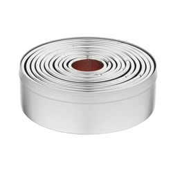 Vogue Round Plain Pastry Cutter Set (11 pack)