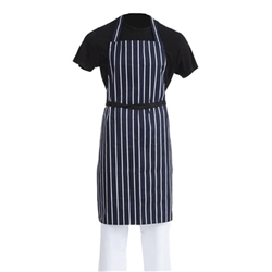 Whites Butchers Stripe Bib Apron Blue/White
