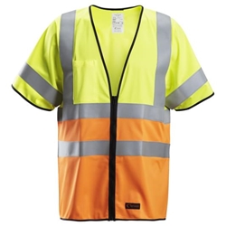 Snickers 4361 Protecwork Vest High Visibility Class 3/2 Yellow/Orange 2XL