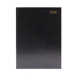 5 Star Desk Diary 2 Day Per Page A4 Black 2026 KFA42BK26