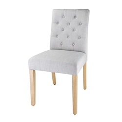 Bolero Chiswick Button Dining Chairs French Grey (2 pack)