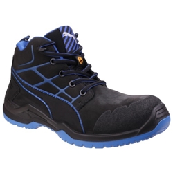 Puma Krypton Mid S3 ESD SRC Safety Work Boot Black/Blue [Size UK 10/ EU 44]