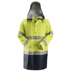 Snickers 8261 Protecwork Rain Jacket PU High Visibility Class 3 Yellow/Navy 2XL